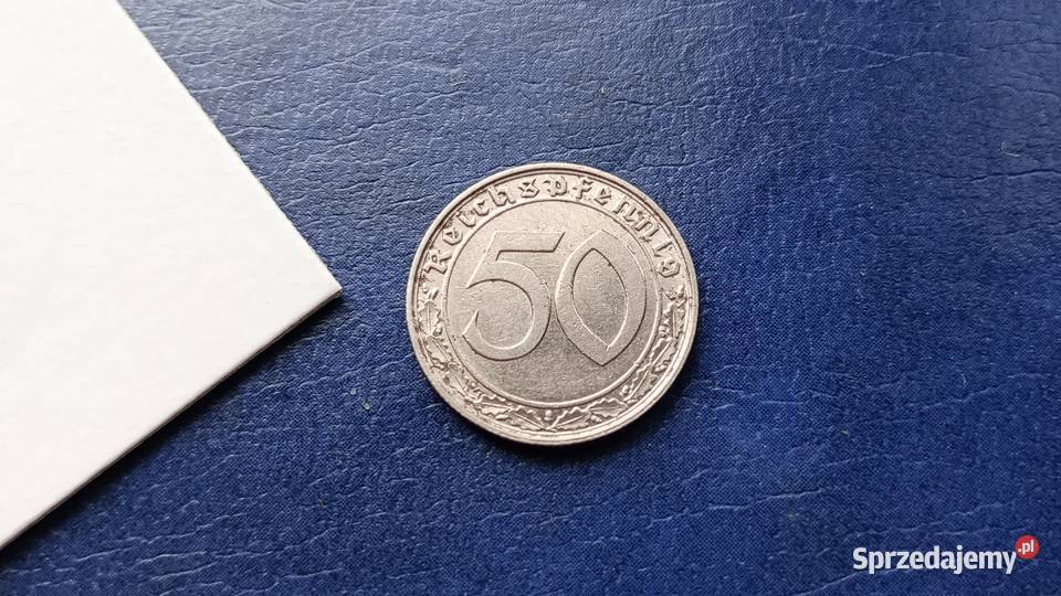 Stare monety 50 pfennig 1938 E Niemcy Lesko