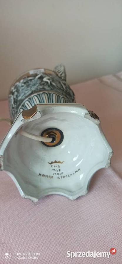 Lampa elektryczna Majolika CDIS Italy Antyki, Sztuka, Kolekcje