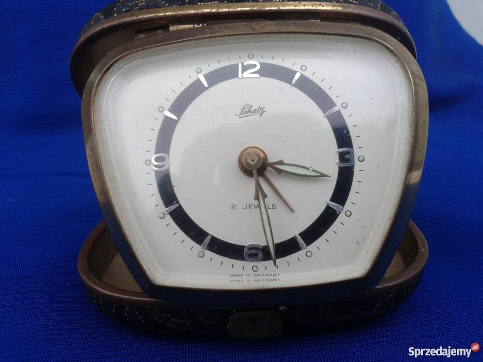 Stary Niemiecki zegarek Lchatz Budzik podróży w pięknej czar