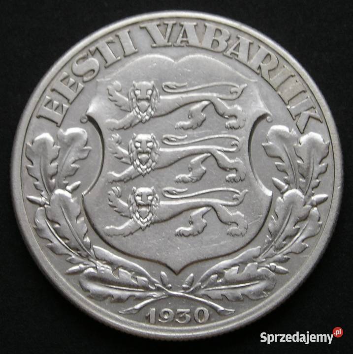 ESTONIA 2 KORONY 1930 REVEL ZAMEK SREBRO łódzkie