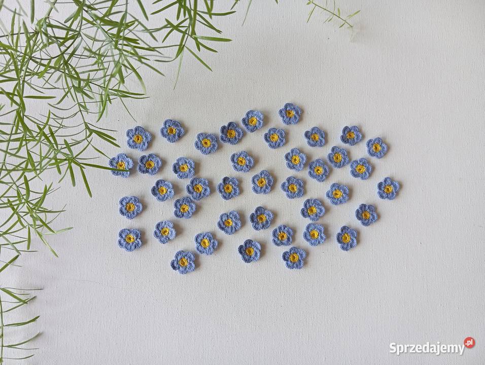 Szydełkowe kwiatuszki niezapominajki Warszawa