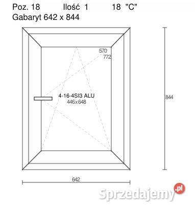 Okno PCV 642 x 844 ZŁOTY DĄB ZEWNĄTRZ Krasnosielc