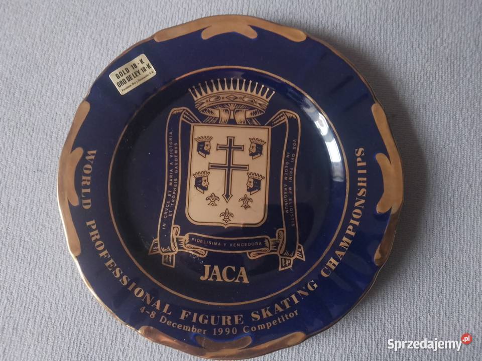 kolekcjonerski talerz 18k złoto World Legnica