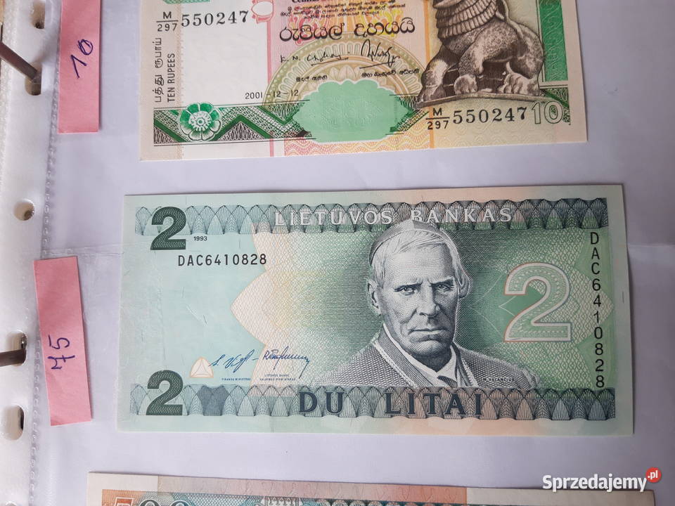 Banknot kolekcjonerski Somalia Litwa Sri Lanka Antyki Ruda Śląska