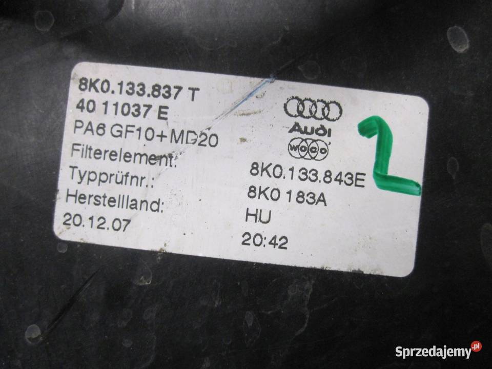 AUDI A4 B8 IV 08r obudowa filtra powietrza Kielce