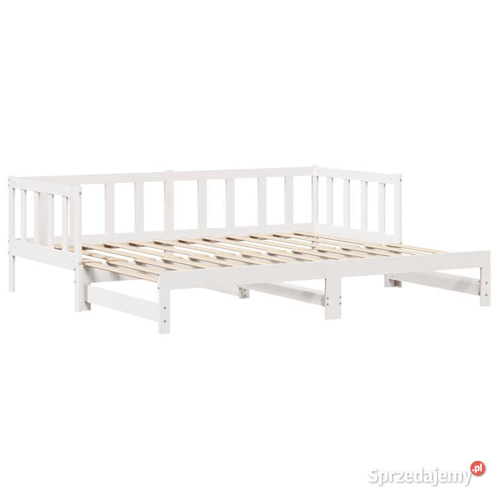 Sofa rozsuwana z szufladami bez materaca białe 164cm Warszawa