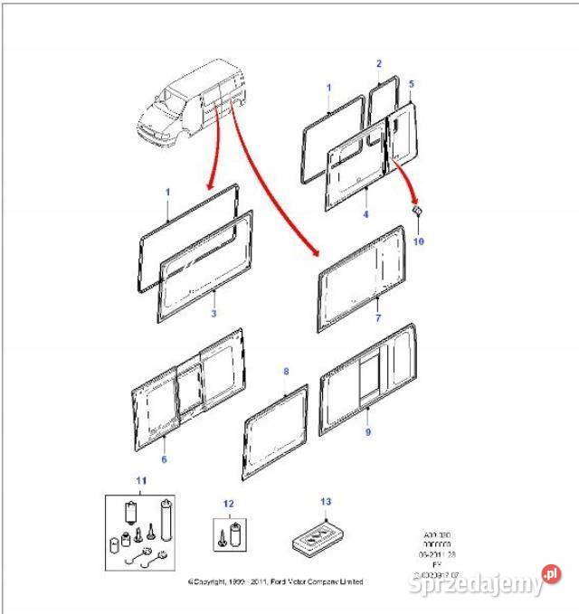 USZCZELKA SZYBY FORD TRANSIT 0006 4474186 lubelskie sprzedam