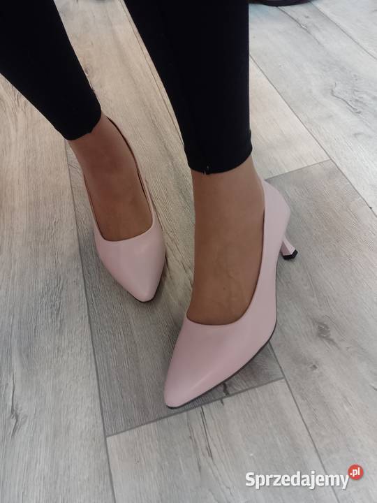 4142 Różowe pudrowe czółenka wieczorowe NOWE Kraków