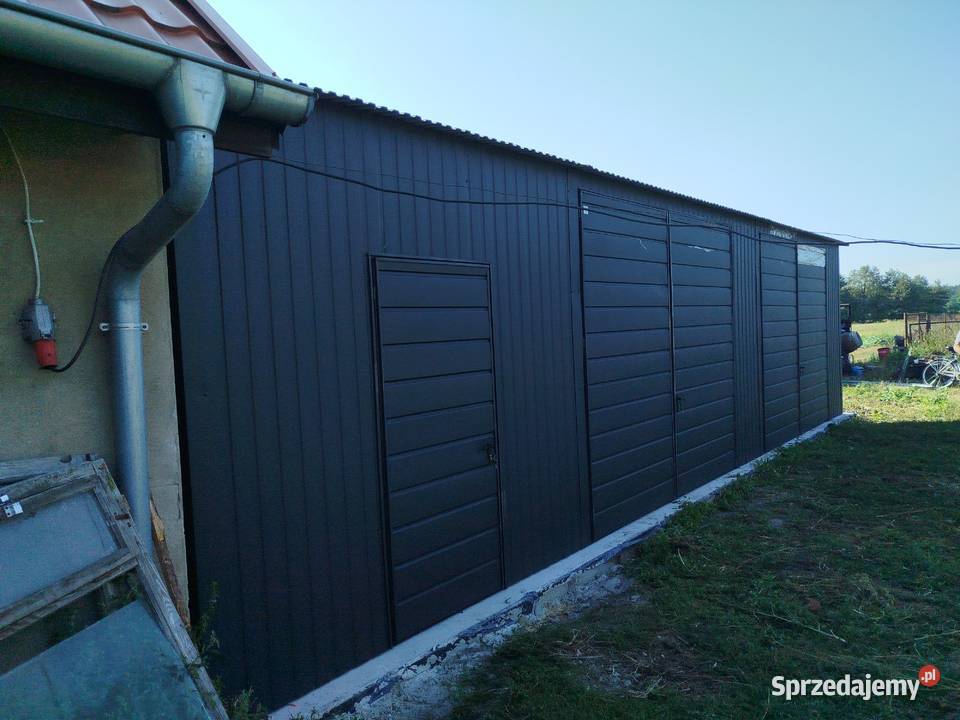 Grafitowy Garaż Blaszany Hala Wiata Garaże