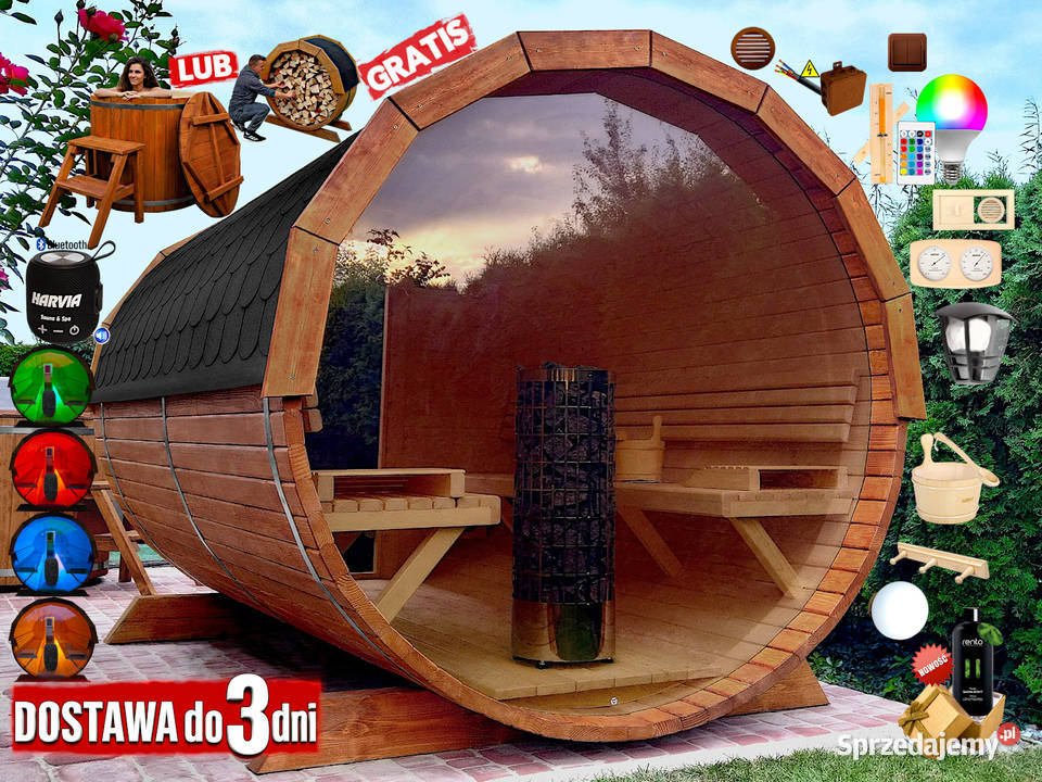 SAUNA Ogrodowa 250 OKNO 100 BECZKA 500L Nowy Targ sprzedam
