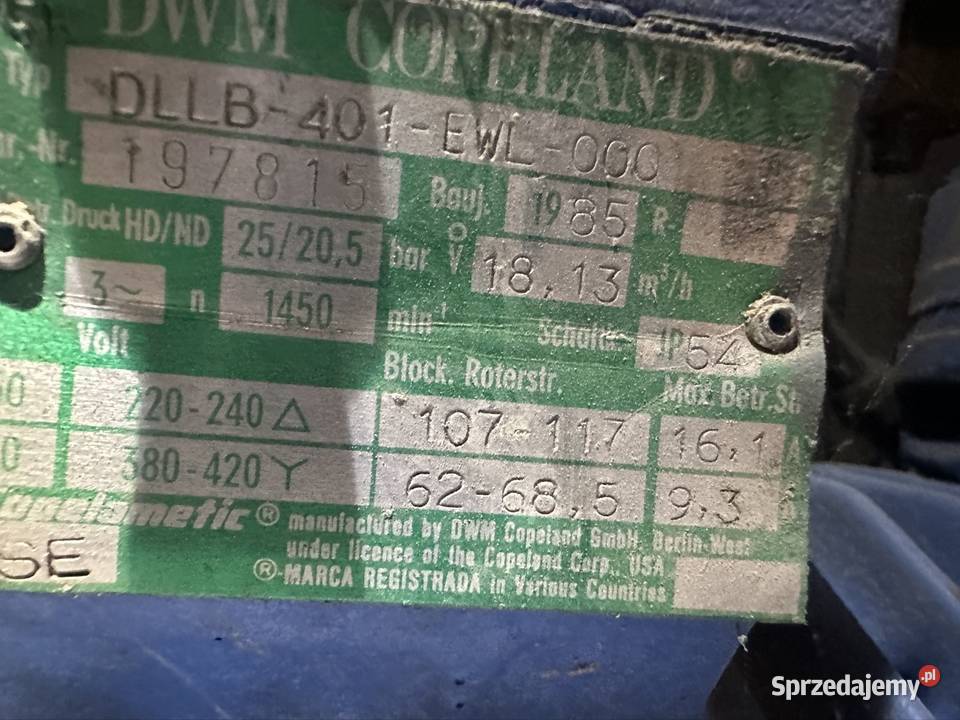 Agregat Copeland łódzkie Nowe Szwejki sprzedam