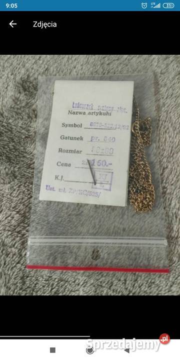 Łańcuszek Srebrny pr 840 złocony Bolesławiec