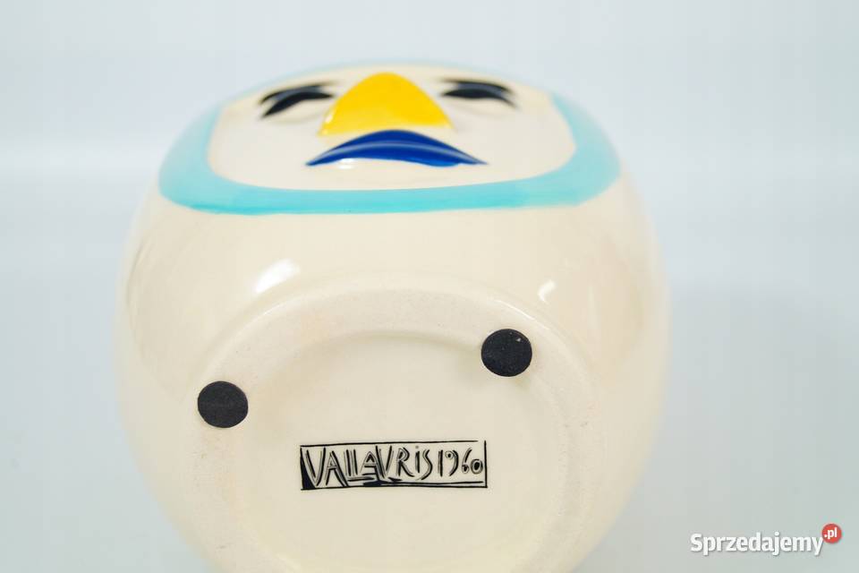 Porcelanowy wazon żardiniera Vallauris 1960 wielkopolskie