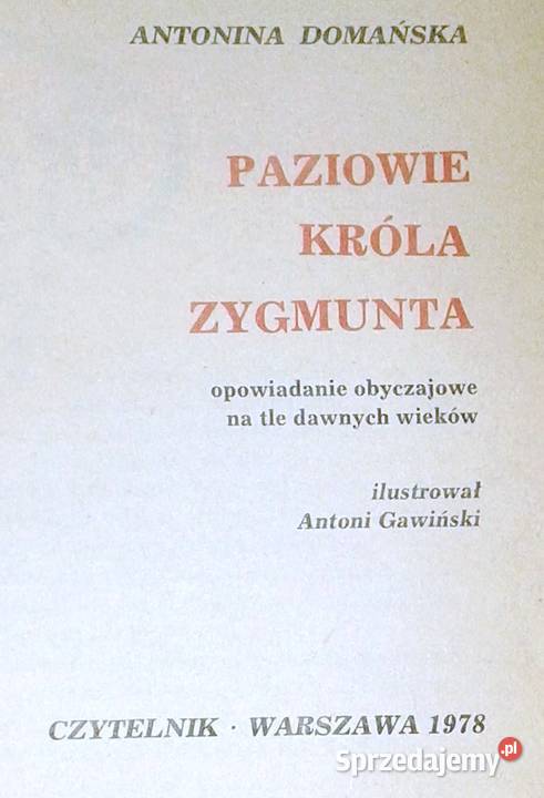 Paziowie króla Zygmunta Antonina Domańska