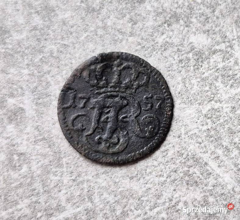 126 Zestaw monet 3 Szelągi miejskie August III Numizmatyka Wola Kruszyńska