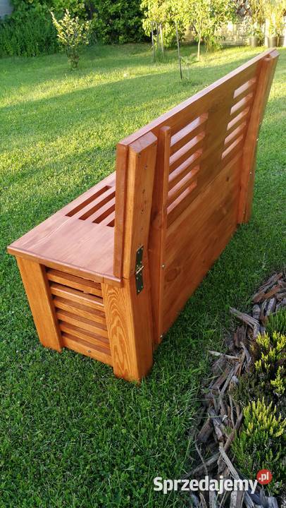 Skrzynia ze składanym odchylonym oparciem ławka Ławki świętokrzyskie Radków