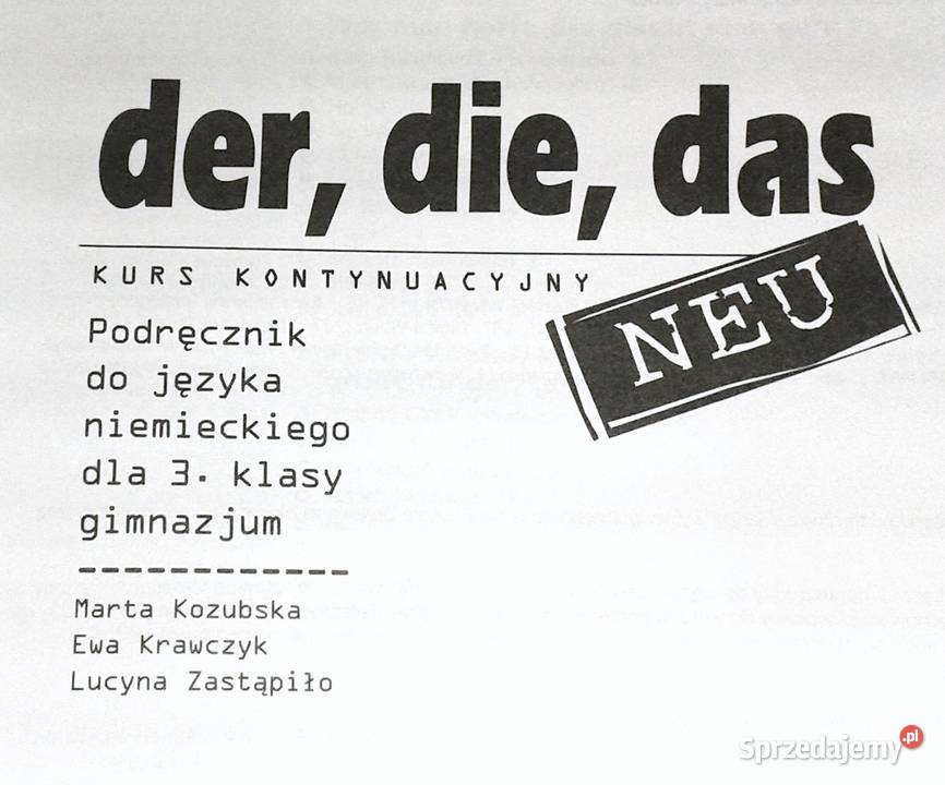 Der die das Neu 3 Podręcznik Kurs kontynuacyjny Chełm