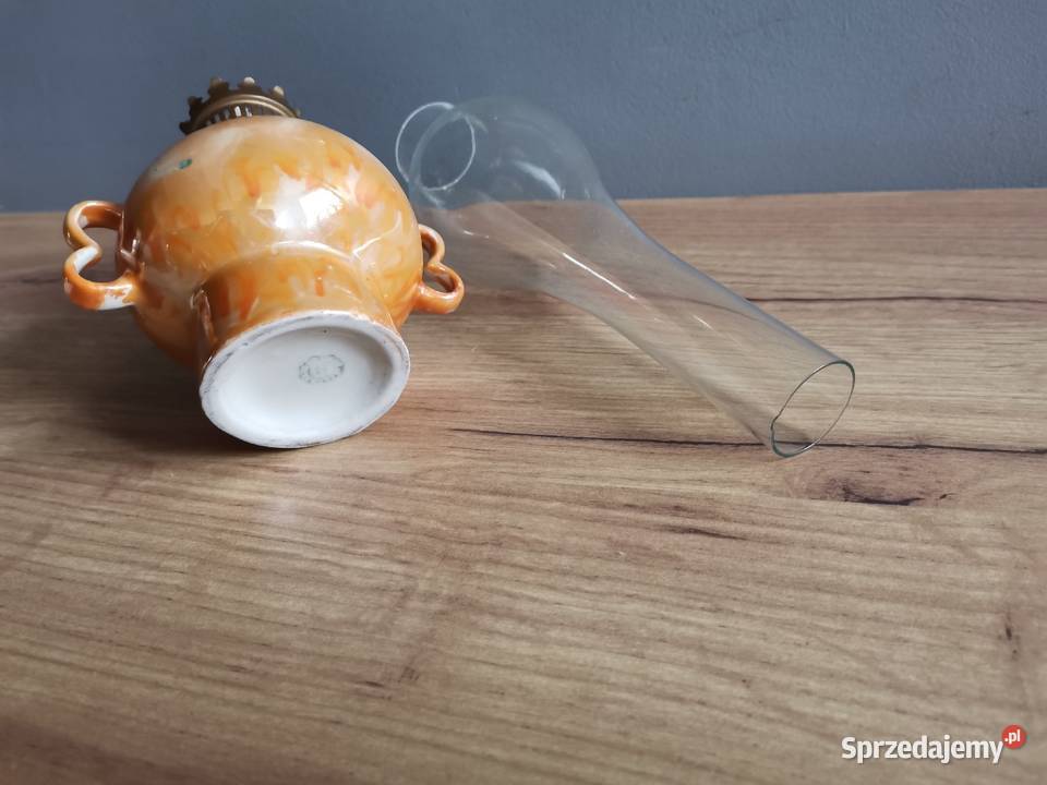 Stara lampa lampka naftowa porcelana Bogucice śląskie Siemianowice Śląskie