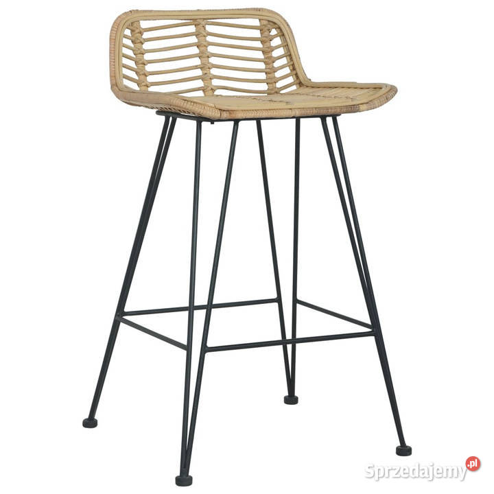 Krzesła barowe 2 naturalny rattan WM285232