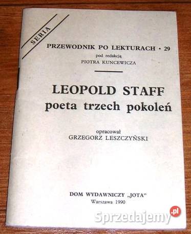 Seria przewodnik lekturach 29 Leopold Staff zachodniopomorskie Szczecin
