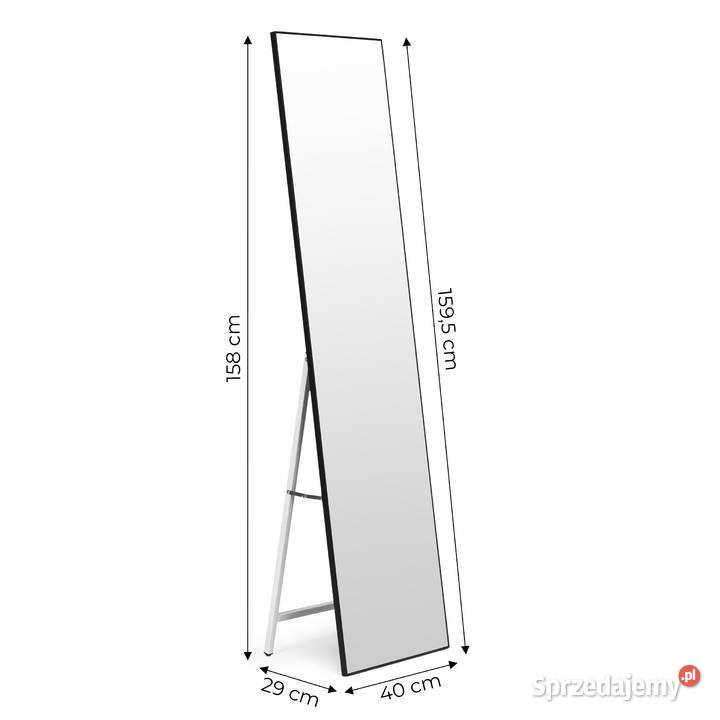 Duże lustro stojące 159 aluminium czarna rama Smogorzów