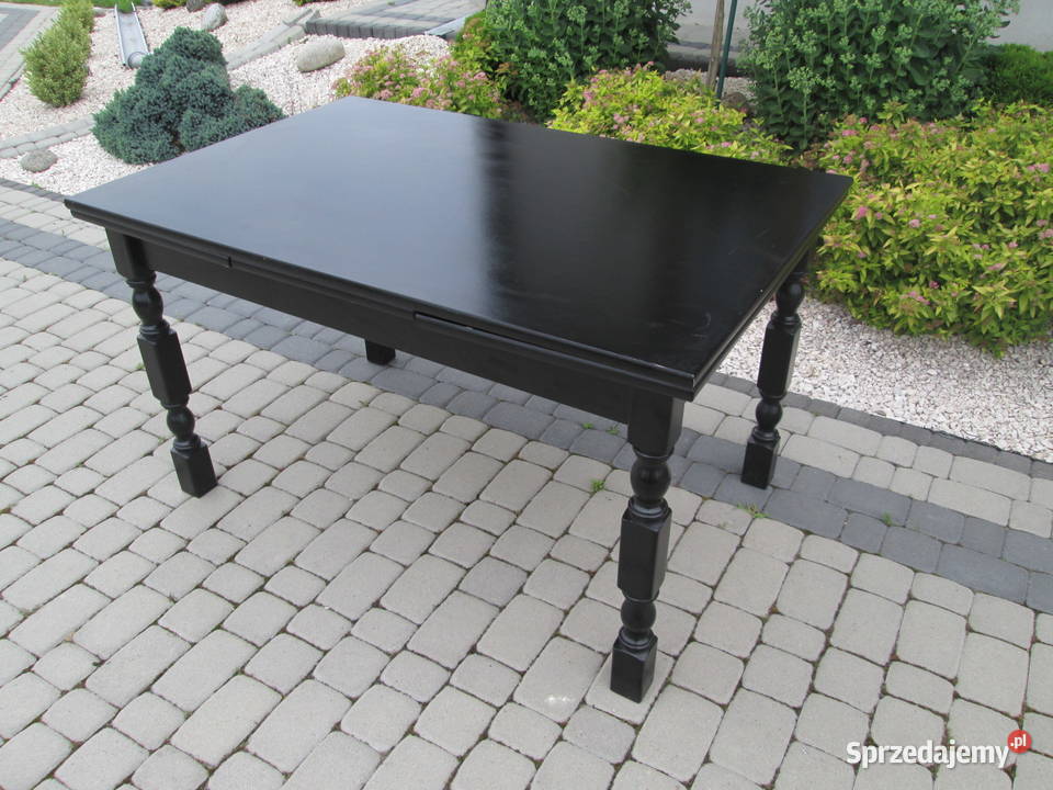 STÓŁ drewniany czarny STOLIK rozkładany 85 x 130 sprzedam