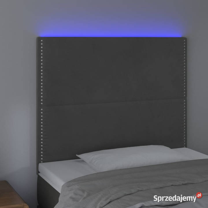 Zagłówek do łóżka z LED ciemnoszary 90x5x118128 Warszawa