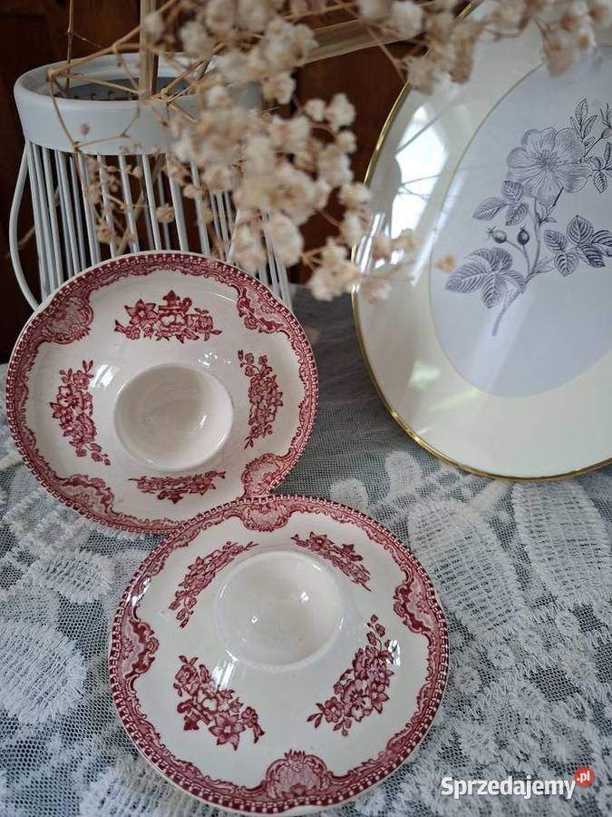 Angielska ceramika vintage 2x Podstawka na jajko Jaktorów-Kolonia