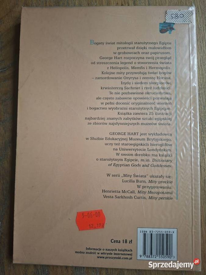 Mity egipskie George Hart mity świata małopolskie Kraków