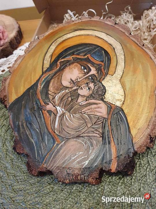 Obraz ręcznie malowany Maryja z dzieciątkiem Strzyżów sprzedam