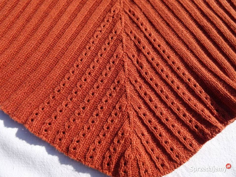 Etam Sweter Ażurowy Prążkowany bawełna 36 38 brązowy/beżowy małopolskie