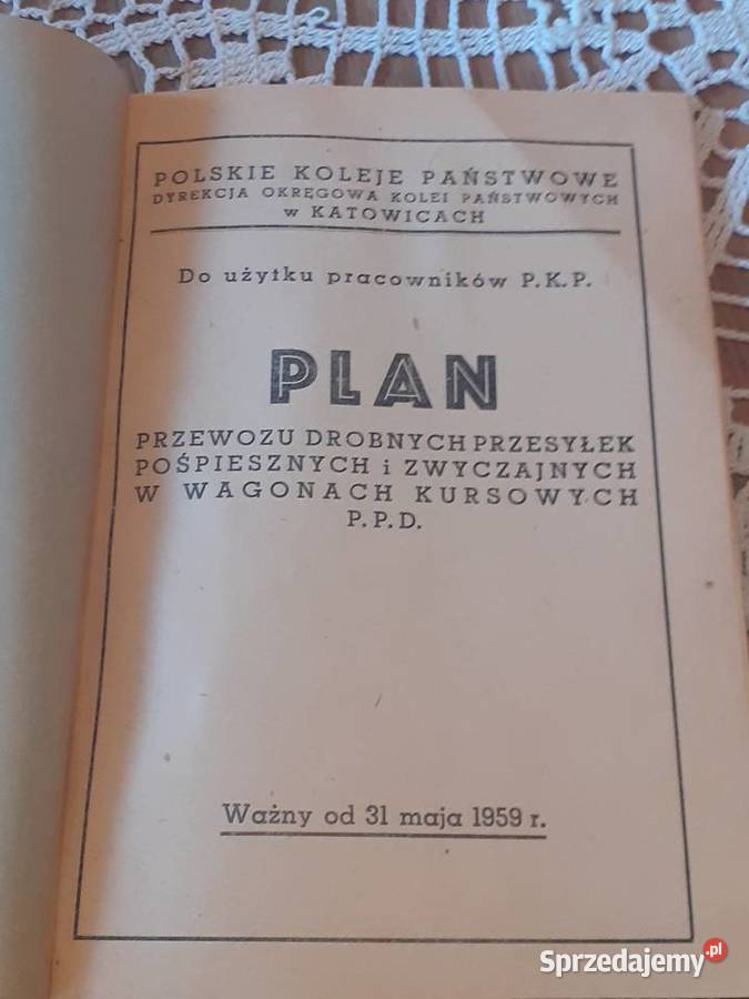 PKP Plan przewozu drobnych przesyłek PKP 1959 r śląskie