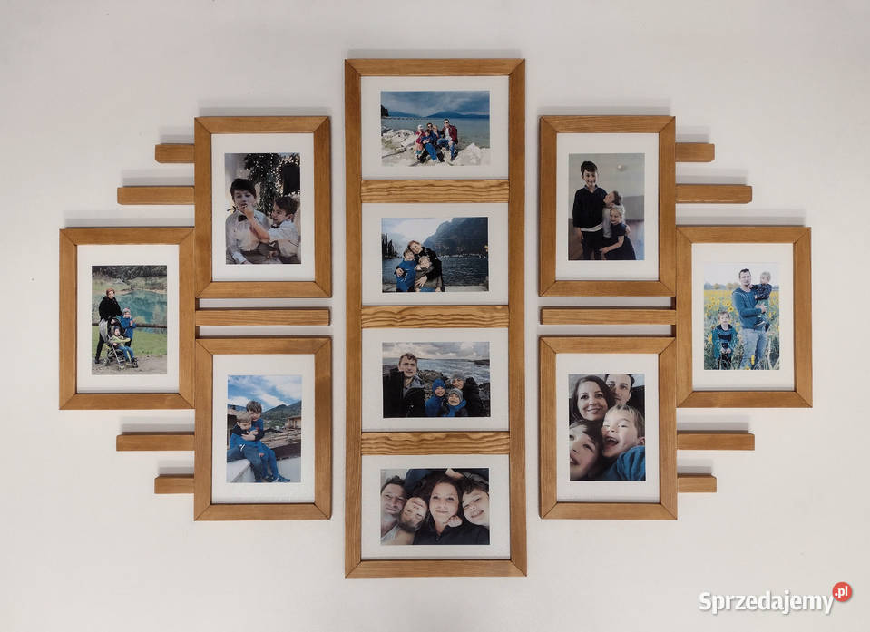 Drewniana Multirama Ramka na 10 zdjęć 15X21 Kraków
