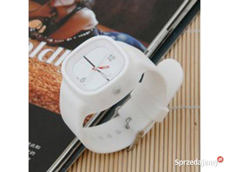 Silikonowe zegarki Jelly Watch czerwony biały unisex Zegarki lubelskie Zamość