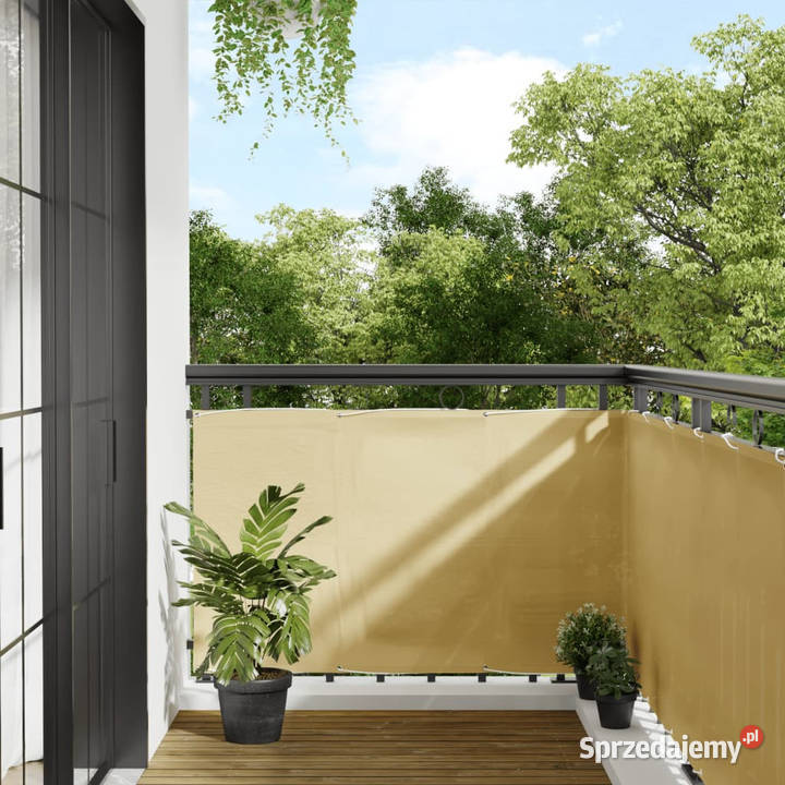 Parawan balkonowy piaskowy 90x400 100 poliester Warszawa