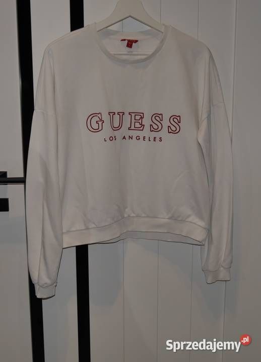 Guess fajna bluza gumowe logo 36 S biały Wrocław