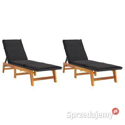 vidaXL Leżaki z poduszką 2 polirattan i lite Warszawa sprzedam