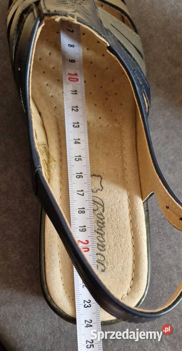 sandały r 37 s kóra naturalna szary grantowy 24cm małopolskie Kraków