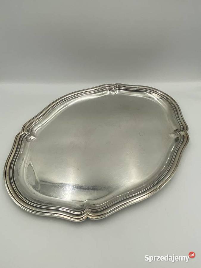 Duża owalna taca ze srebra pr 800 49 x 37 Poznań