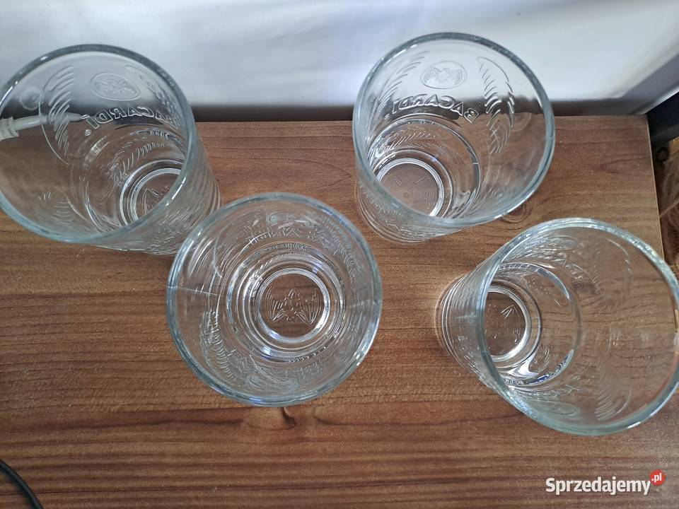 4x szklanka Bacardi biała przezroczysta mazowieckie Warszawa sprzedam