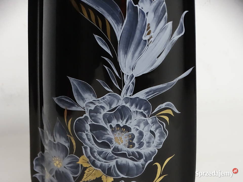 Elegancki czarny wazon porcelanowy Seltmann