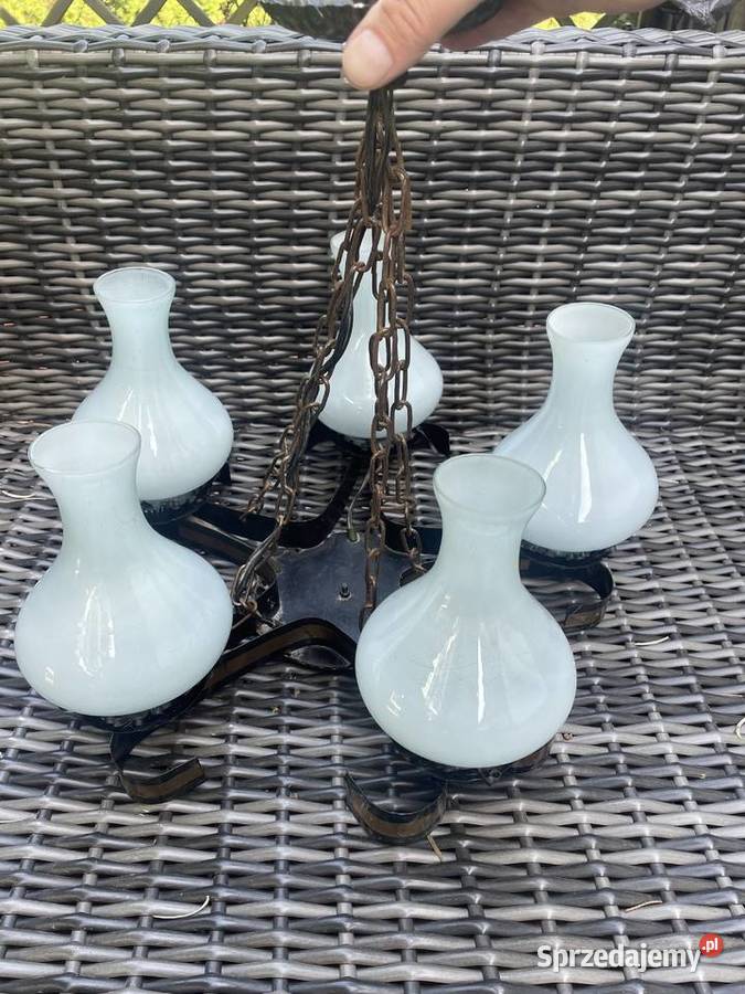 Lampa antyk szklane zdejmowane klosze Ostrzeszów