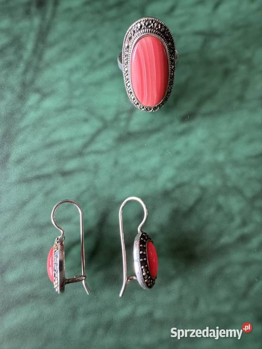 Biżuteria damska komplet kolczyki pierścionek Częstochowa sprzedam