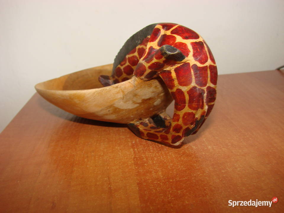Żyrafa wodopoju drewniana miseczka Pruszcz Gdański