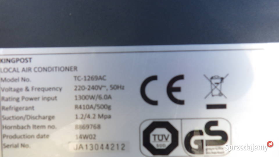 Duzy Klimatyzator Przenośny ze Sknadynawii Rzeszów