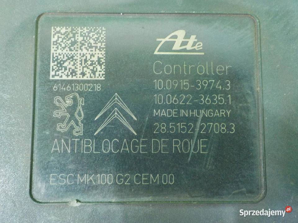 PEUGEOT 2008 I 16 14r VT 5D pompa ABS 9809312580 osobowe Suków