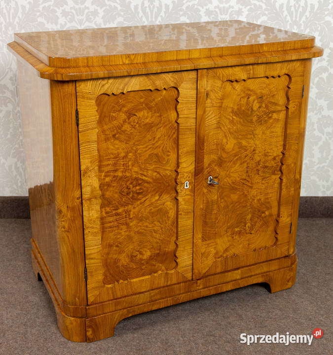 Komoda biedermeier jasna jesion korzeń antyk Antyki, Sztuka, Kolekcje wielkopolskie Swarzędz