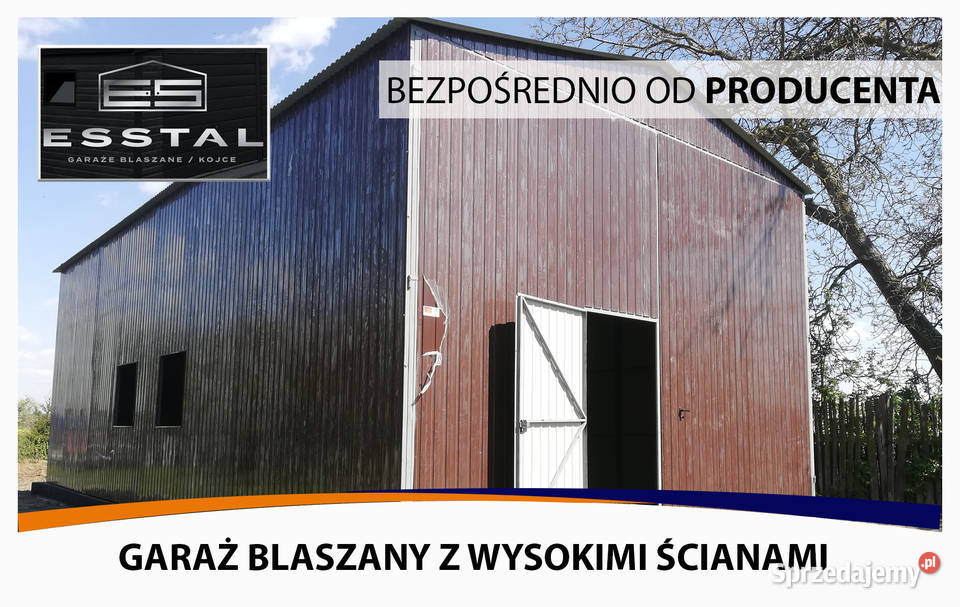 Duży Garaż Blaszany 6x12 wysokie ściany boczne