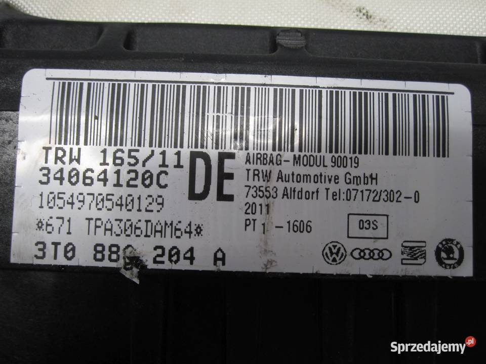 SKODA YETI 12r AIRBAG poduszka pasażera osobowe Kielce