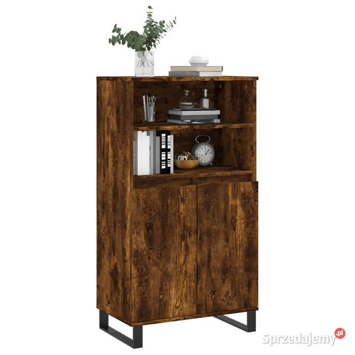 Wysoka szafka przydymiony dąb 60x36x110 WM831497 Warszawa